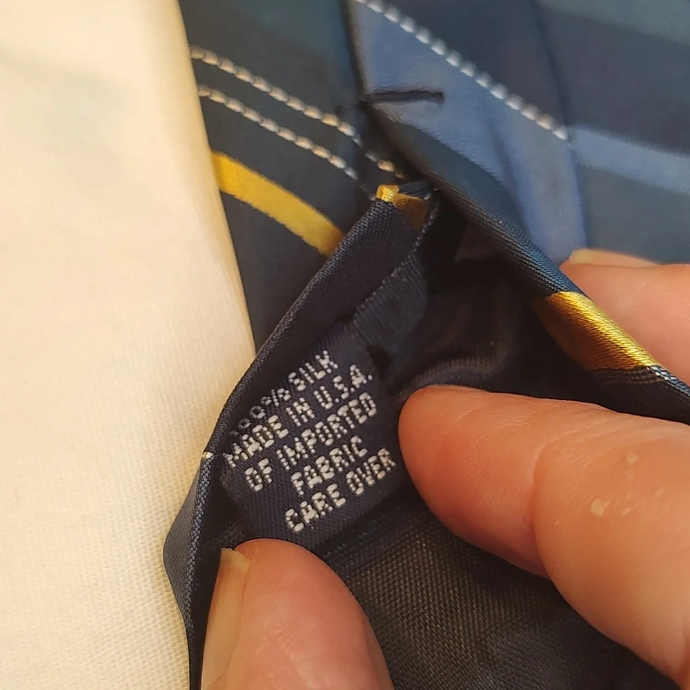 Preppy blue and yellow stripe tie lot J Crew and London Colors